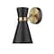 Z-Lite Soriano 1 Light Wall Sconce, Matte Black & Heritage Brass 728-1S-MB-HBR - alternate 6